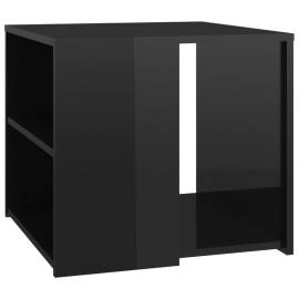 Masă laterală, negru extralucios, 50x50x45 cm, pal, 2 image
