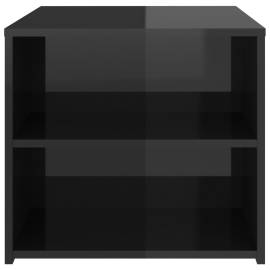 Masă laterală, negru extralucios, 50x50x45 cm, pal, 5 image