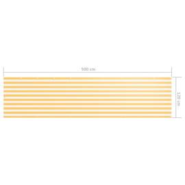 Paravan de balcon, alb și galben, 120 x 500 cm, țesătură oxford, 5 image