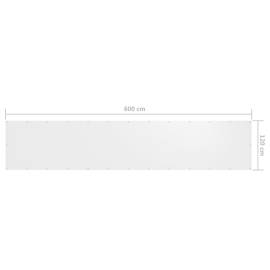 Paravan de balcon, alb, 120 x 600 cm, țesătură oxford, 5 image