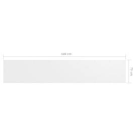 Paravan de balcon, alb, 75 x 400 cm, țesătură oxford, 5 image