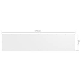 Paravan de balcon, alb, 90 x 400 cm, țesătură oxford, 5 image