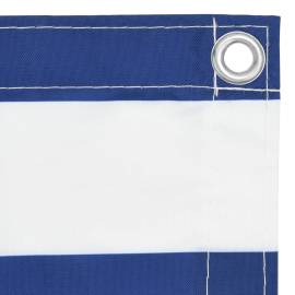 Paravan de balcon, alb/albastru, 120 x 500 cm, țesătură oxford, 3 image