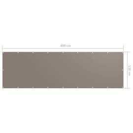 Paravan de balcon, gri taupe, 120x400 cm, țesătură oxford, 5 image