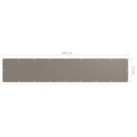 Paravan de balcon, gri taupe, 75x400 cm, țesătură oxford, 5 image