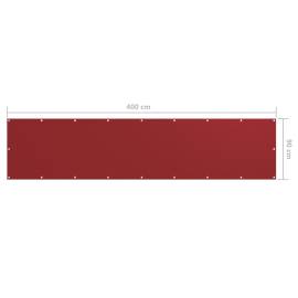 Paravan de balcon, roșu, 90 x 400 cm, țesătură oxford, 5 image