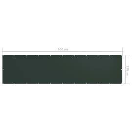 Paravan de balcon, verde închis, 120x500 cm, țesătură oxford, 5 image