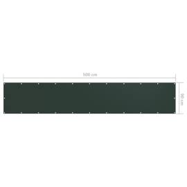 Paravan de balcon, verde închis, 90x500 cm, țesătură oxford, 5 image