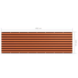 Paravan de balcon portocaliu și maro 120x400 cm țesătură oxford, 5 image