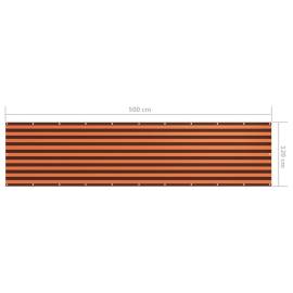 Paravan de balcon portocaliu și maro 120x500 cm țesătură oxford, 5 image