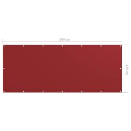 Paravan pentru balcon, roșu, 120x300 cm, țesătură oxford, 5 image