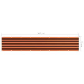 Prelată balcon, portocaliu și maro, 75x400 cm, țesătură oxford, 5 image