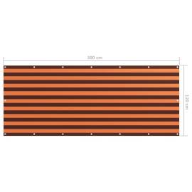 Prelată balcon portocaliu și maro 120x300 cm țesătură oxford, 5 image