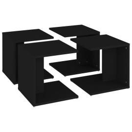 Măsuțe de cafea, 4 buc., negru, 33x33x33 cm, pal, 9 image