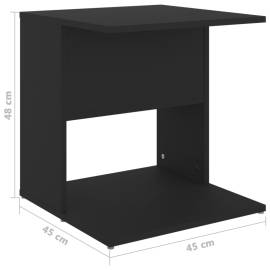Masă laterală, negru, 45x45x48 cm, pal, 7 image