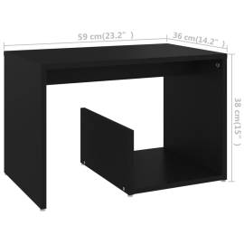 Masă laterală, negru, 59x36x38 cm, pal, 6 image