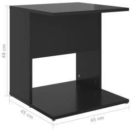 Masă laterală, negru extralucios, 45x45x48 cm, pal, 7 image
