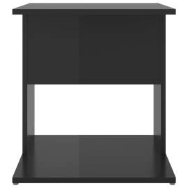 Masă laterală, negru extralucios, 45x45x48 cm, pal, 4 image
