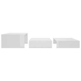 Set măsuțe de cafea suprapuse, alb extralucios, 100x100x26,5 cm, 7 image