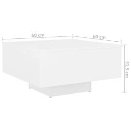 Măsuță de cafea,alb, 60x60x31,5 cm,pal, 6 image