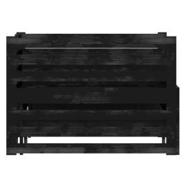 Pat extensibil de zi, negru, 2x(90x200) cm, lemn masiv de pin, 8 image