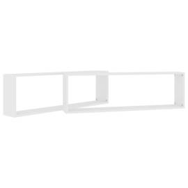 Rafturi de perete cub, 2 buc., alb, 100x15x30 cm, pal, 5 image