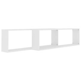 Rafturi de perete cub, 2 buc., alb, 100x15x30 cm, pal, 4 image