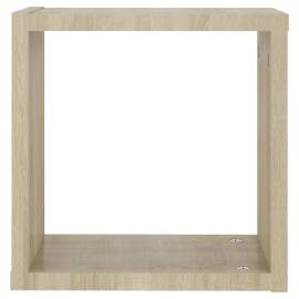 Rafturi de perete cub, 2 buc., stejar sonoma, 30x15x30 cm, 8 image