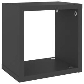 Rafturi de perete cub, 6 buc., gri, 22x15x22 cm, 7 image