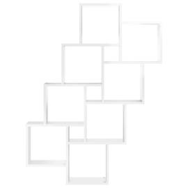 Raft de perete cub, alb extralucios, 90x15x119 cm pal, 4 image