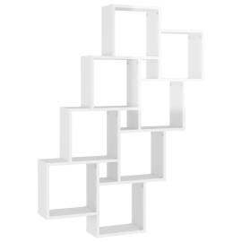 Raft de perete cub, alb extralucios, 90x15x119 cm pal, 2 image