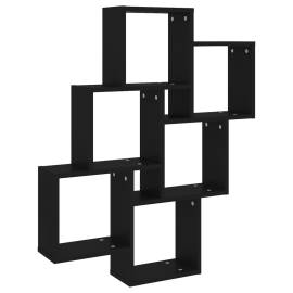 Raft de perete cub, negru, 78x15x93 cm, pal, 2 image