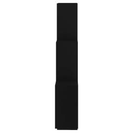 Raft de perete cub, negru, 78x15x93 cm, pal, 5 image