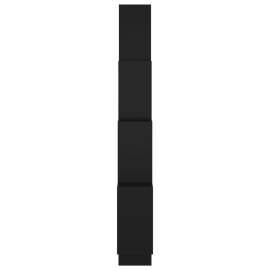 Raft de perete cub, negru, 90x15x119 cm, pal, 5 image