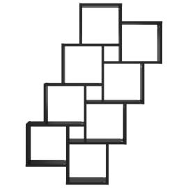 Raft de perete cub, negru, 90x15x119 cm, pal, 4 image