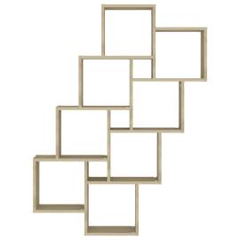 Raft de perete cub, stejar sonoma, 90x15x119 cm, pal, 4 image