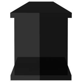 Rafturi de perete, 2 buc., negru extralucios, 105x18x20 cm, pal, 6 image