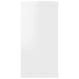 Rafturi de perete cub, 2 buc., alb extralucios 100x15x30 cm pal, 8 image
