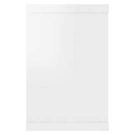 Rafturi de perete cub, 2 buc, alb extralucios, 60x15x23 cm, pal, 6 image