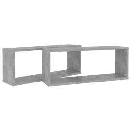 Rafturi de perete cub, 2 buc, gri beton, 60x15x23 cm, pal, 8 image