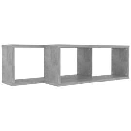Rafturi de perete cub, 2 buc, gri beton, 60x15x23 cm, pal, 7 image