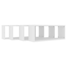 Rafturi de perete cub, 4 bucăți, alb, 60x15x23 cm, pal, 7 image