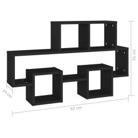 Raft de perete în formă de mașină, negru, 82x15x51cm, pal, 6 image