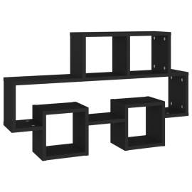 Raft de perete în formă de mașină, negru, 82x15x51cm, pal, 2 image
