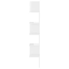 Raft de perete, alb extralucios, 20x20x127,5 cm, pal, 7 image