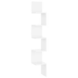 Raft de perete, alb extralucios, 20x20x127,5 cm, pal, 2 image