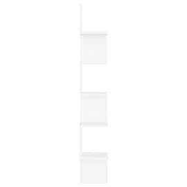 Raft de perete de colț, alb, 20x20x127,5 cm, pal, 6 image