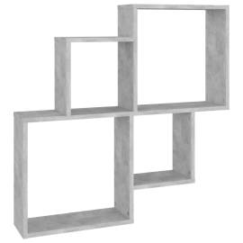 Raft de perete de cub, gri beton, 80x15x78,5 cm, pal, 2 image