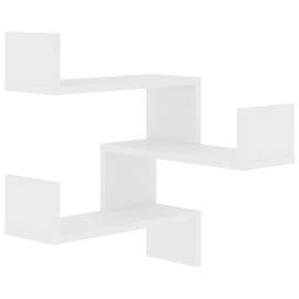 Raft de perete pe colț, alb, 40x40x50 cm, pal, 2 image