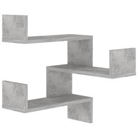 Raft de perete pe colț, gri beton, 40x40x50 cm, pal, 2 image